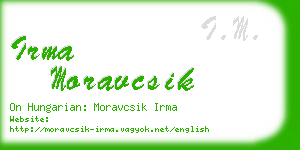 irma moravcsik business card